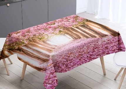 Еще скатерть с рисунком розовых деревьев цветов Листьев дерева 3d моющаяся