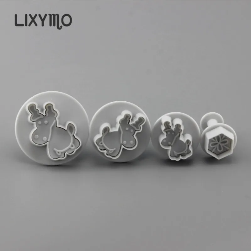 LIXYMO 4 шт. милые животные помадка Плунжерные формы формочки для печенья Сахар