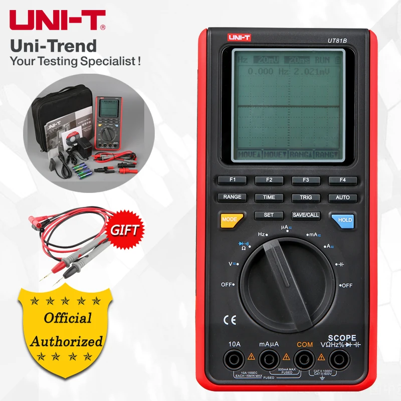 

UNI-T UT81B/UT81C Scope Digital Multimeter; Resistance/Capacitance/Frequency/Diode Test, USB Interface, LCD Backlight