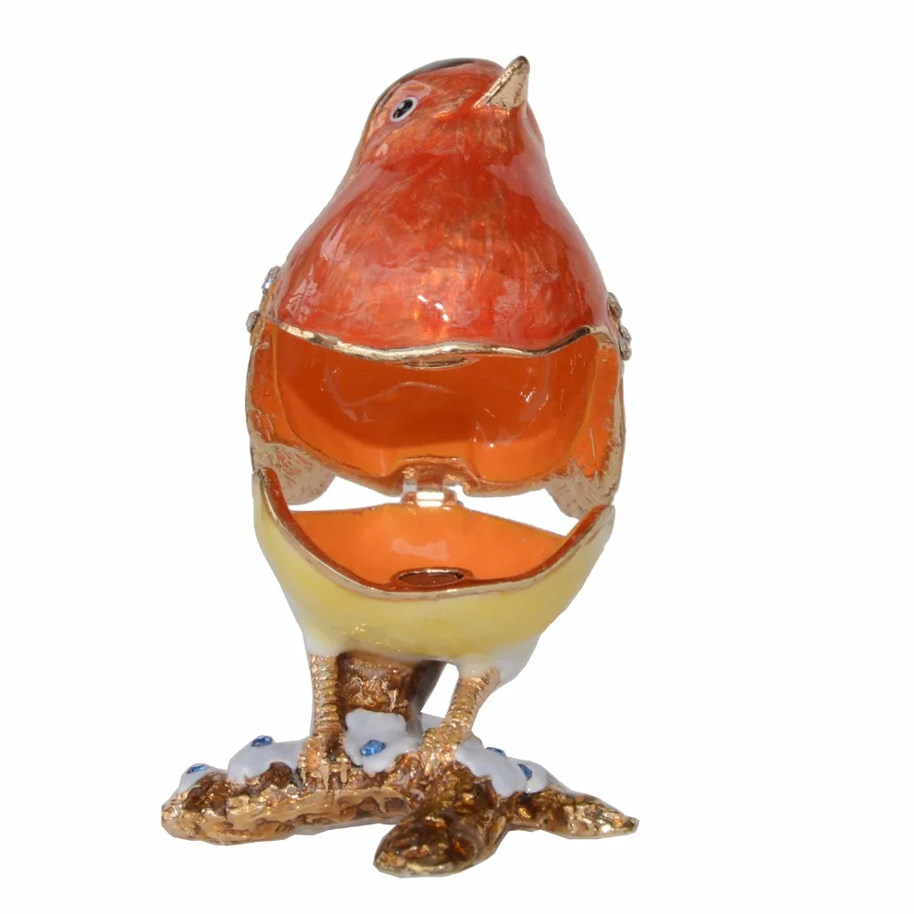 

Robin Bird Jeweled Trinket Box Bird Figurine Vintage Tabletop Decoration Necklace Holder