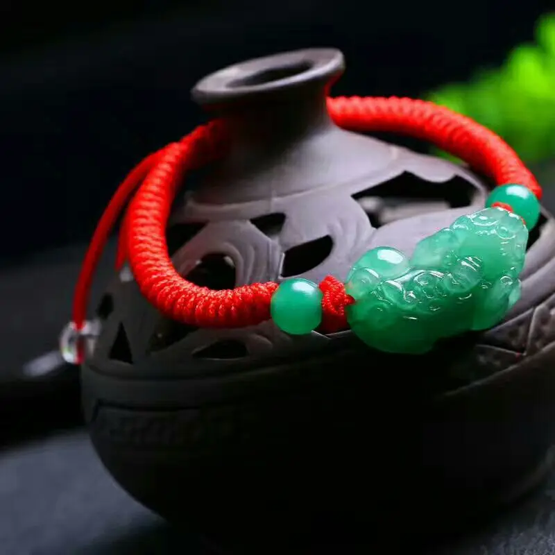 Браслет Lucky Pixiu женский с бусинами из натурального камня Ювелирное Украшение