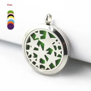 30mm Essential Oil Diffuser Perfume Locket Pendant Star Stainless Steel Screw Aromatherapy Locket For Women Neckace DIY Jewelry 30mm Essential Oil Diffuser Perfume Locket Pendant Star Stainless Steel Screw Aromatherapy Locket For Women Neckace DIY Jewelry
