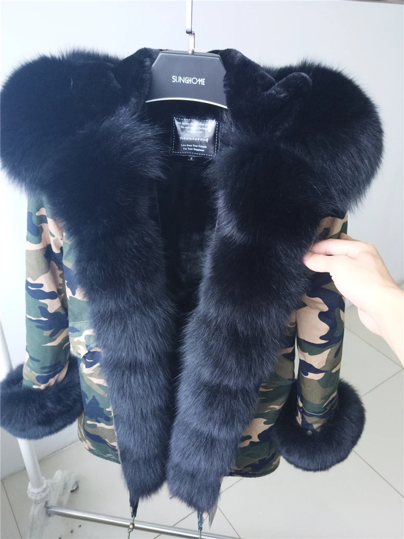 Новое модное женское пальто с мехом лисы Парка уличная мода Длинная куртка с мехом Горячий стиль