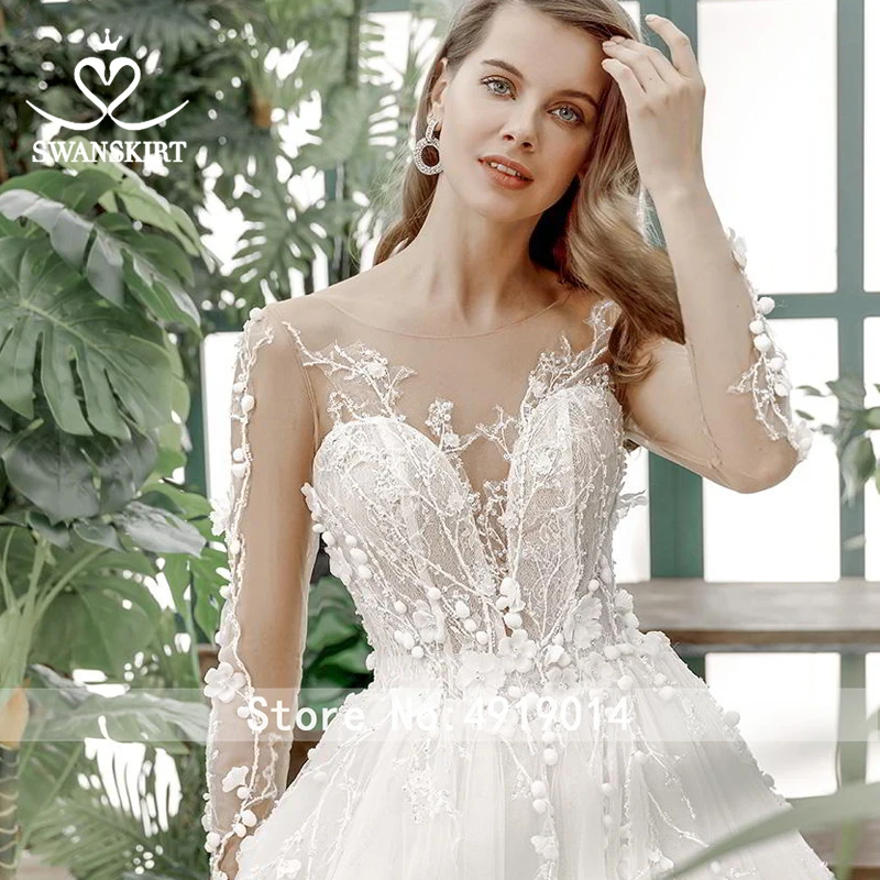 Свадебные платья Swanskirt романтические Vestido de novia 2020 бальное платье с аппликацией из