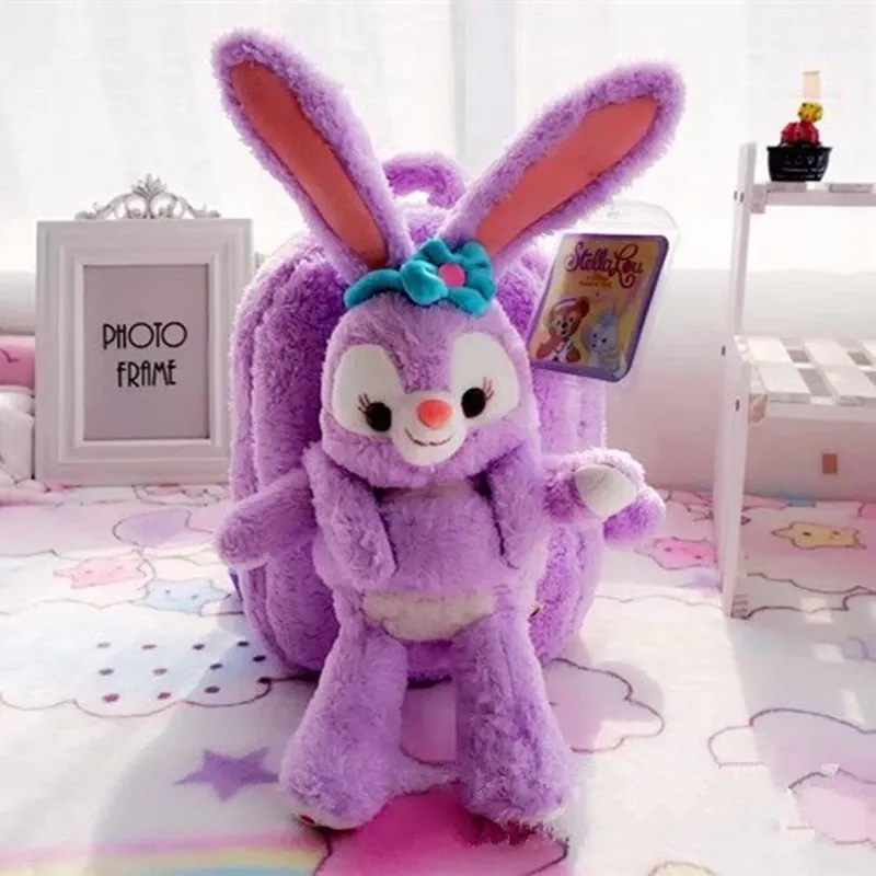 NEELUCKY Duffy Bear New Friend StellaLou Ballet Rabbit Stella Plush Bag Removable Plush Toy Backpack Cartoon Children Backpack