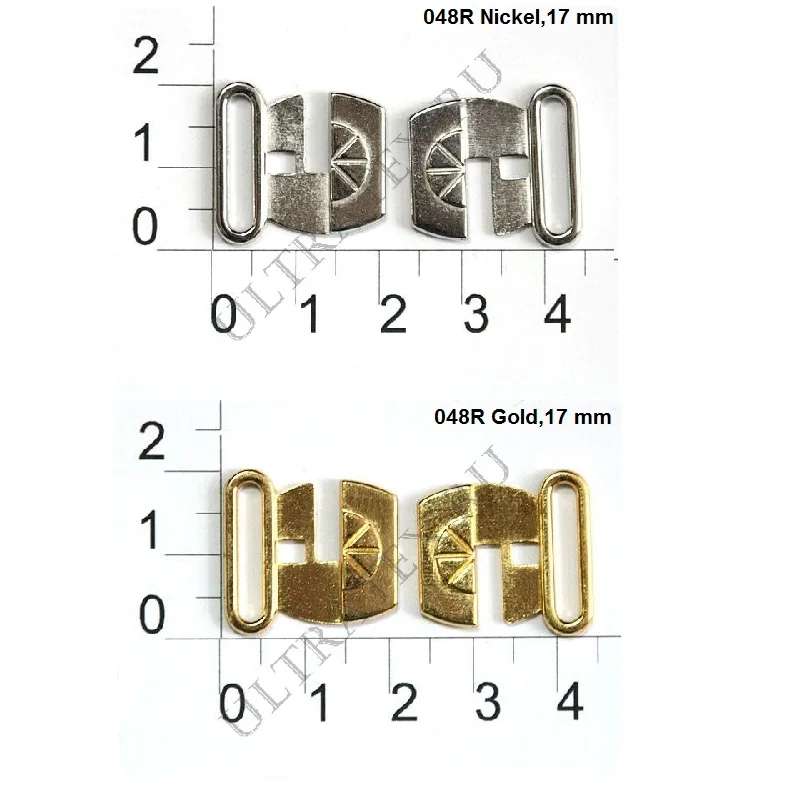 Metal lock for bra or swimsuits nickel gold 15 mm 17 (50 sets) 100 pcs per pack woman accessories | Дом и сад