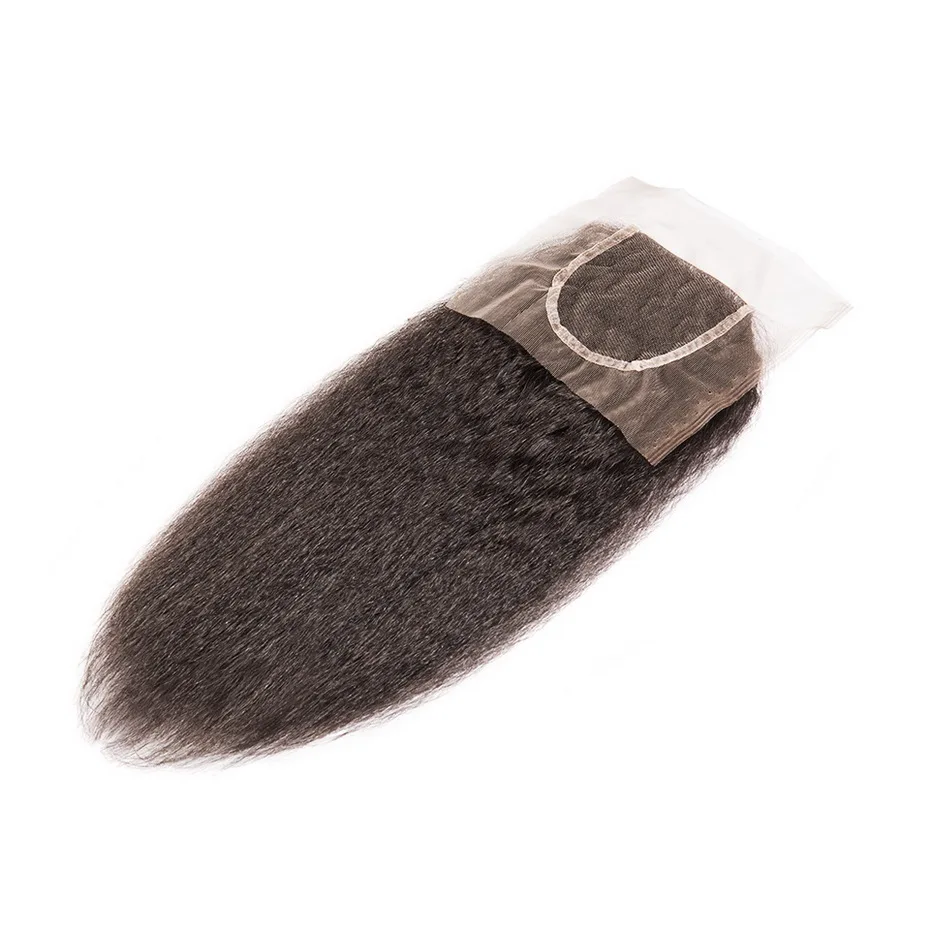 Stema волосы бразильские пучки волос Remy с закрытием кружева сделка кудрявые прямые