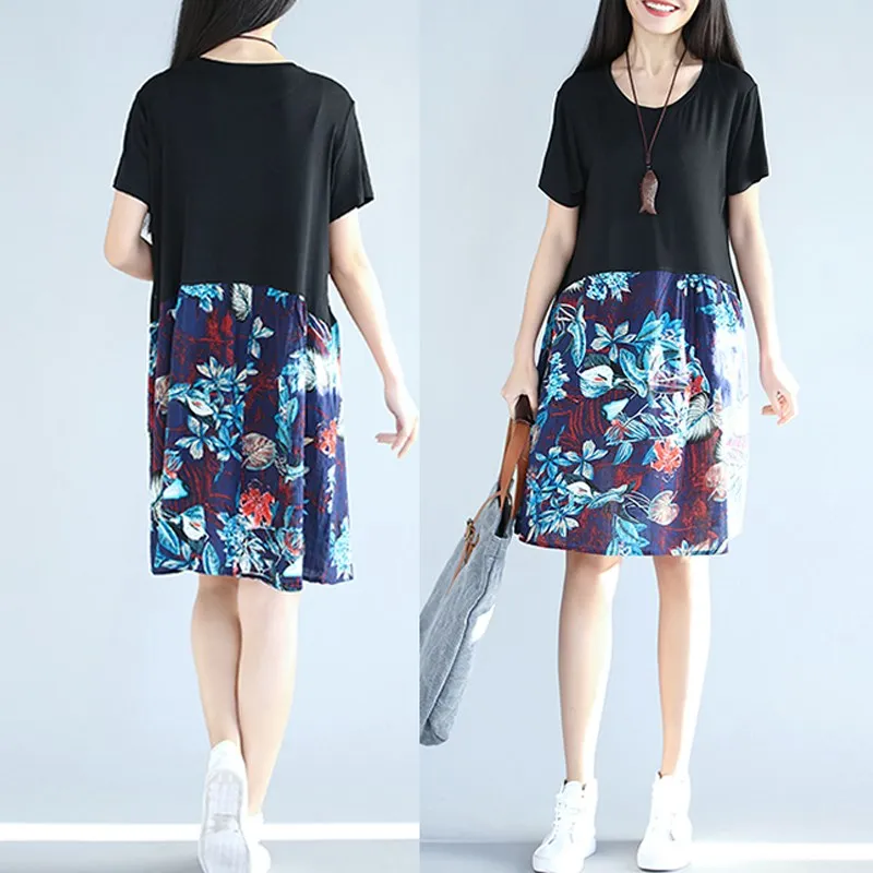 2017 свободные женское платье Boho печати летние пляжные платья повседневные миди