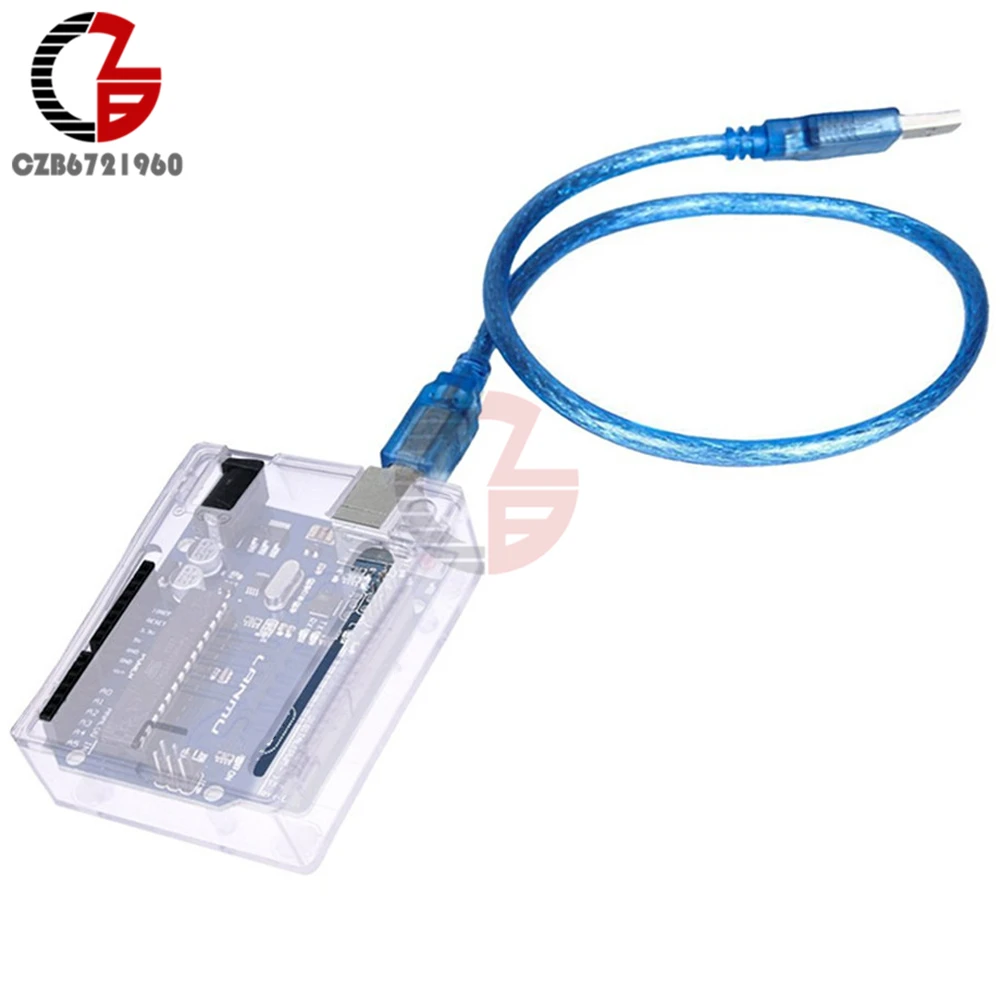 Черный прозрачный чехол из АБС пластика защитный корпус для Arduino UNO R3 CH340 UN2 ONE