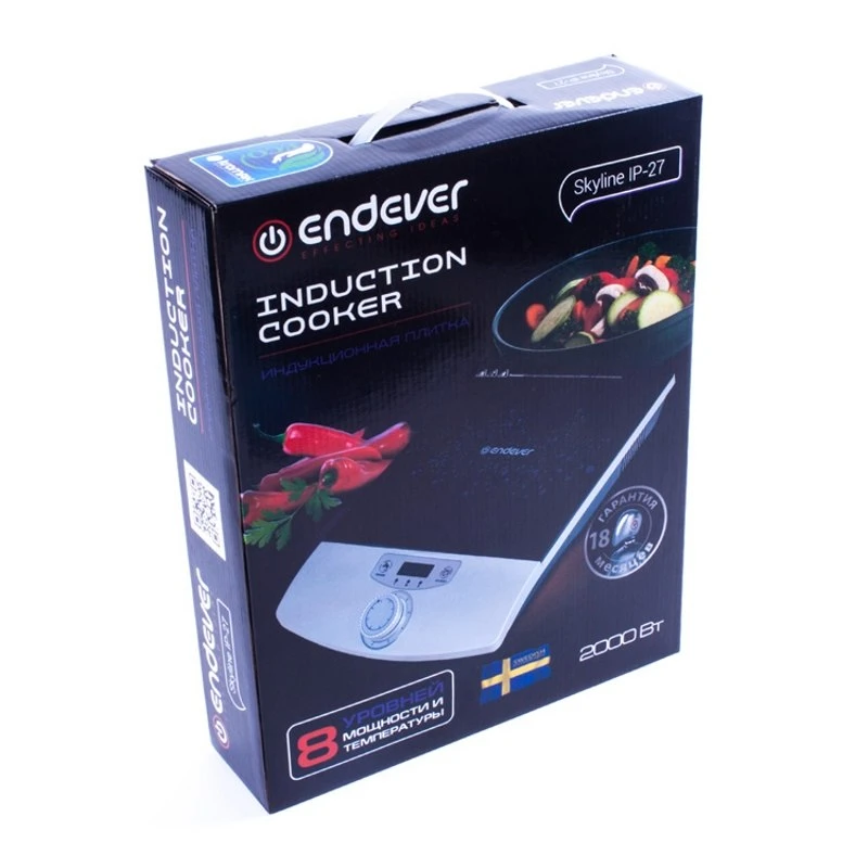 Плита индукционная Endever Skyline IP 27 (Мощность 2000 Вт 8 программ приготовления функция