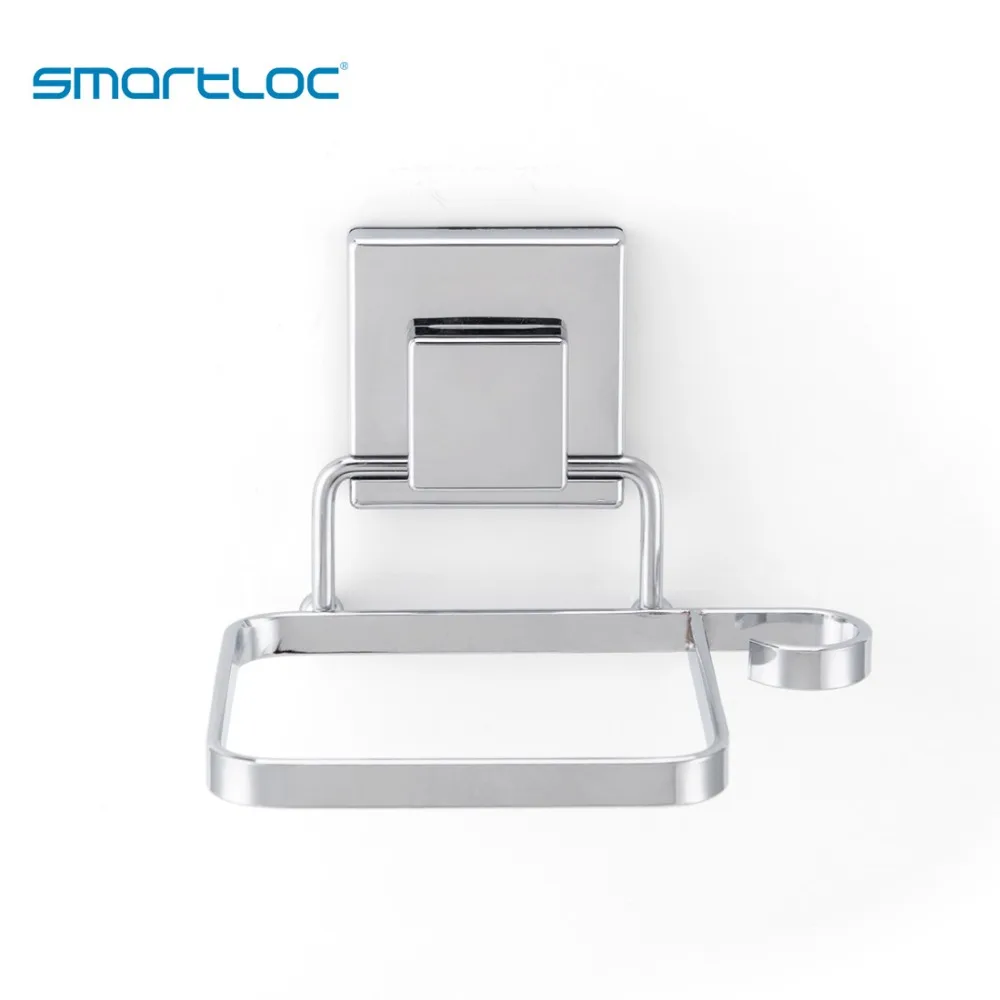 smartloc Wall Mounted Hair dryer Holder Bathroom Organizer Bedroom drier Blower Rack Shelf Container Strong Suction Home | Обустройство