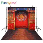 Фон Funnytree для фотосъемки в винтажном стиле с изображением Красного китайского замка на Новый год и свадьбу