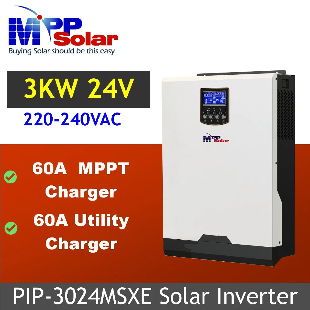 (MSXE) 3KVA 3000W 24Vdc 230Vac солнечный инвертор с MPPT Солнечное зарядное устройство 60A + 60A|solar