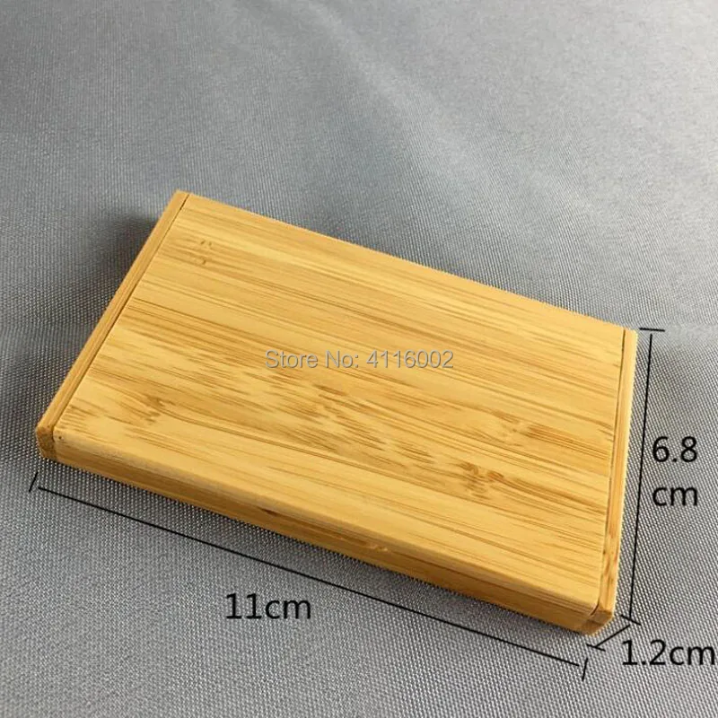 100pcs Business Card Box Small Bamboo Case Storage Holder for Credit VIP Gift Home Office Organizer | Дом и сад