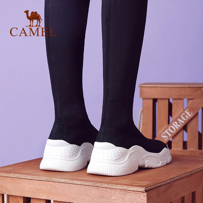 CAMEL/Новинка Модные женские высокие повседневные Сапоги выше колена женская обувь