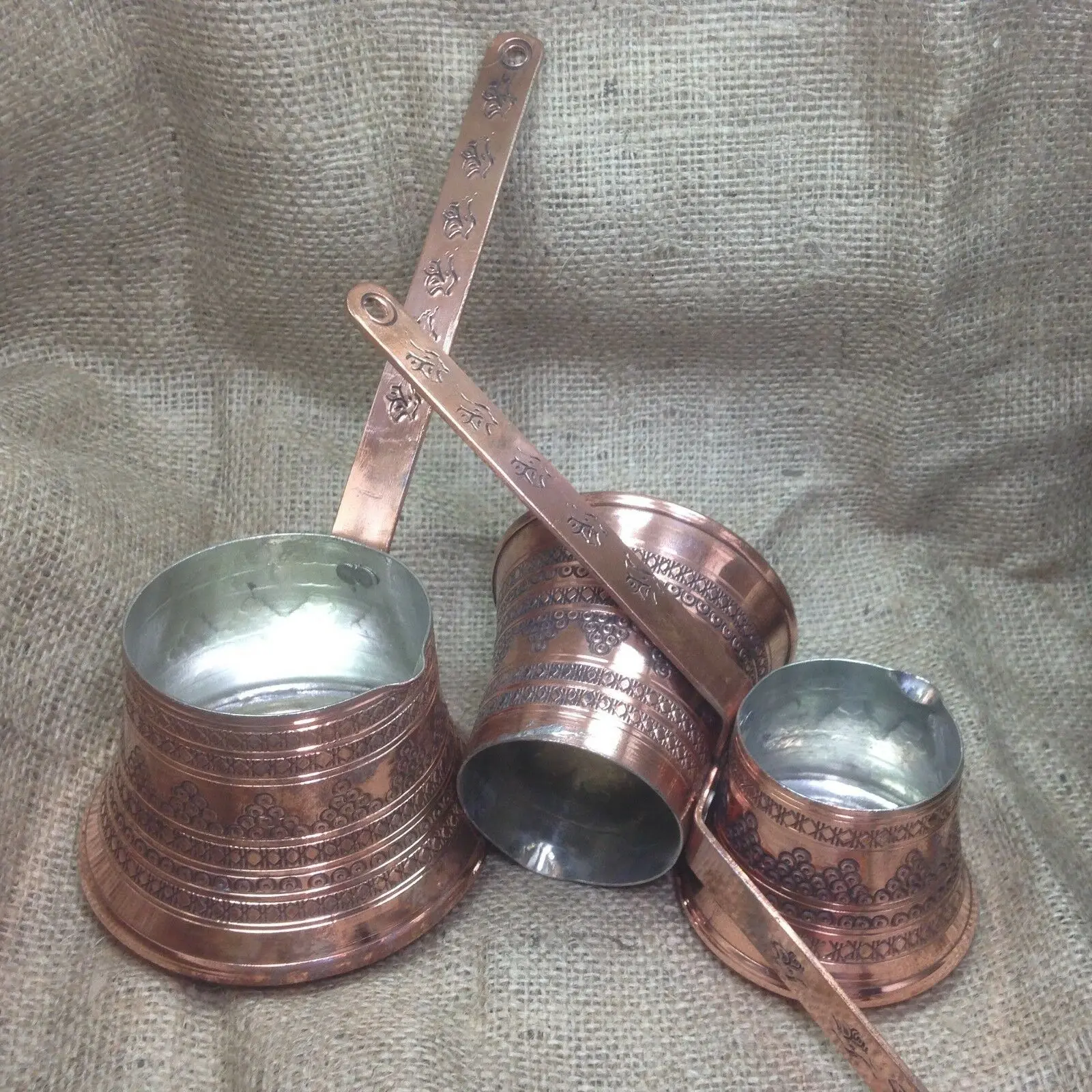 

Solid Hammered reddish copper Greek Arabic Coffee Pot Stovetop Coffee