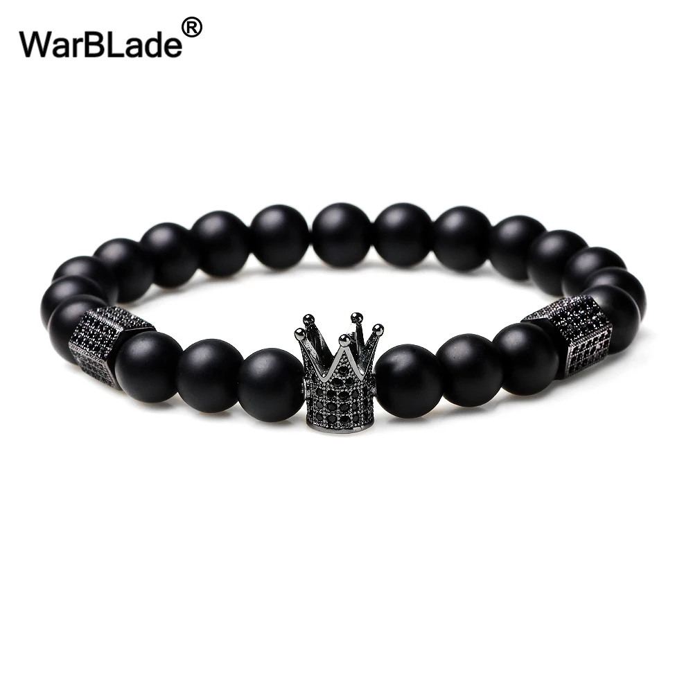 WarBLade новые гематитовые Бусы Браслеты титановая сталь Череп Корона браслеты