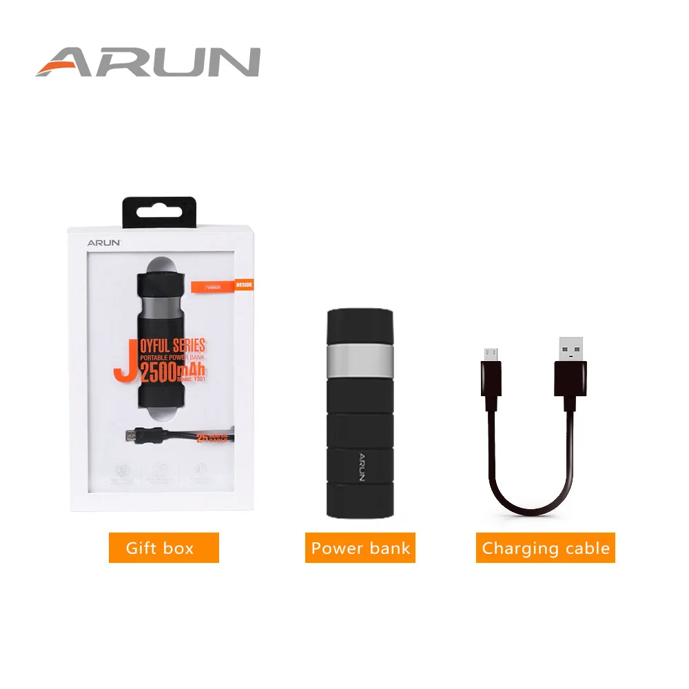 ARUN 2500 мАч Внешний аккумулятор портативный внешний зарядное устройство 1 usb порт