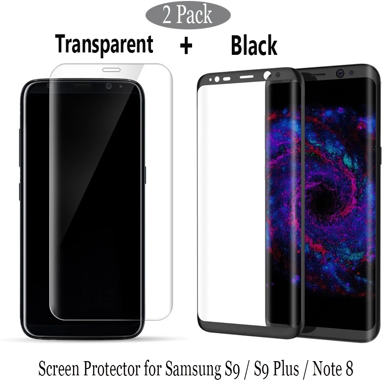 2 Упак. 5D Изогнутые Закаленного Стекла Для Samsung Galaxy Note 8 S9 Plus Screen Protector Защитная