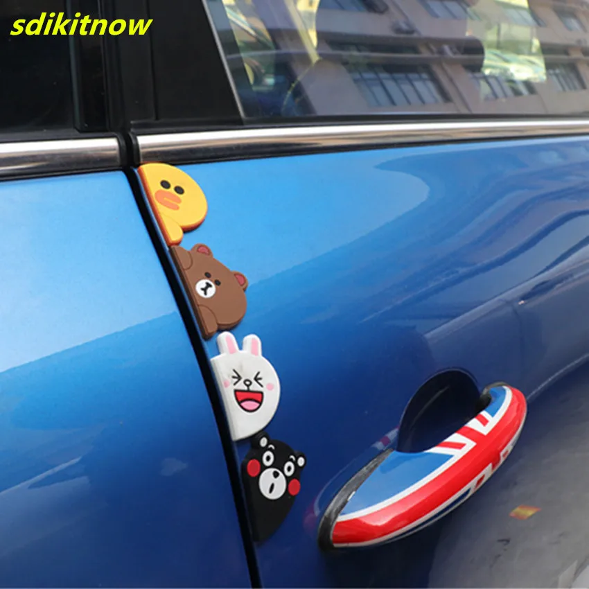 1 пара Симпатичные автомобилей Стайлинг медведь мультфильм край двери Scratch Guard