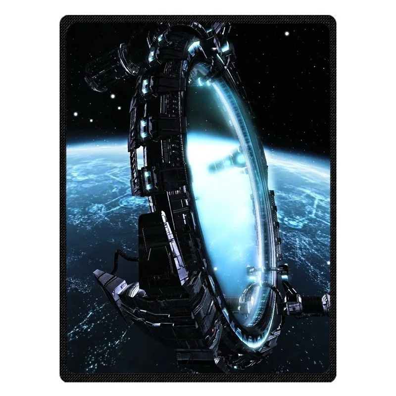 Теплое Флисовое одеяло Stargate супермягкая фланелевая подкладка для