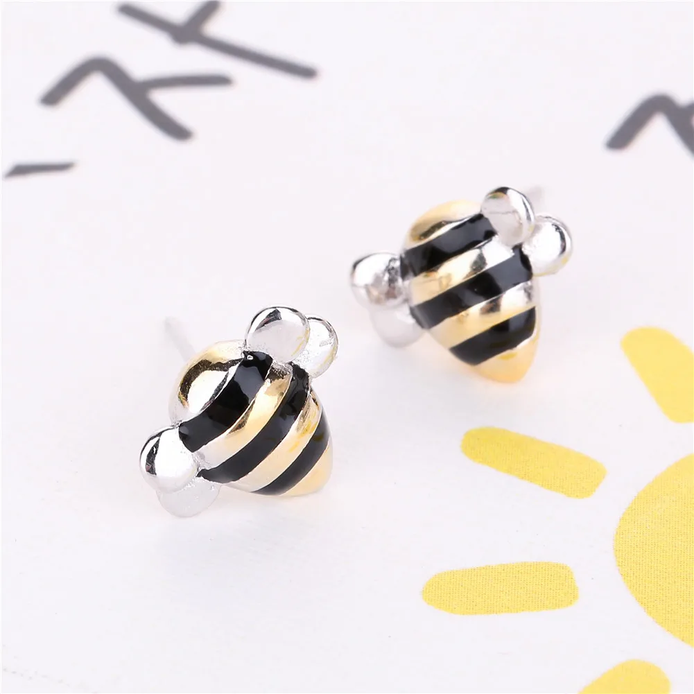 Lureme стерлингового серебра Прекрасные Пчелы серьги и ожерелье набор украшений