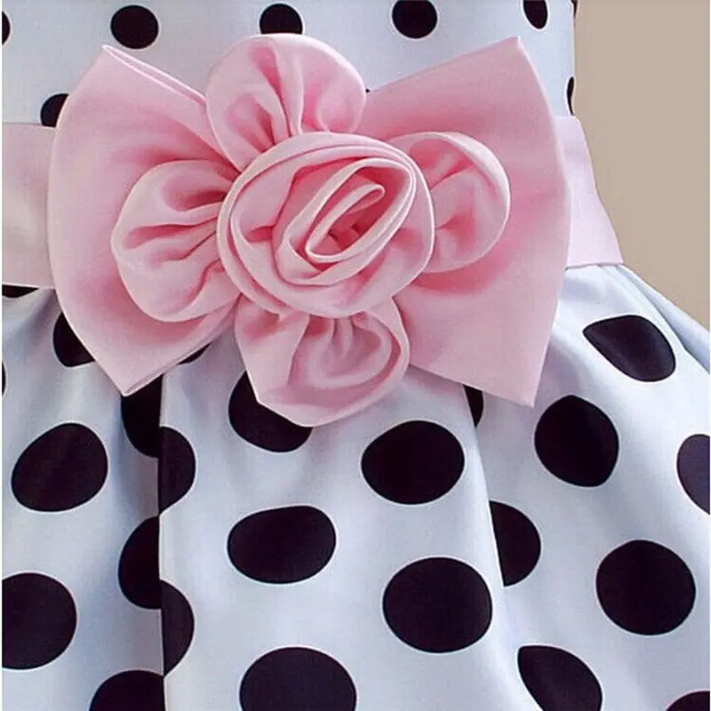 Xmas Princess Baby Kids Girls Party Bridesmaid Dress Polka Dot Gown Dresses 2-7Y Emmababy Lesiure Cute Girl Drop Shipping | Детская