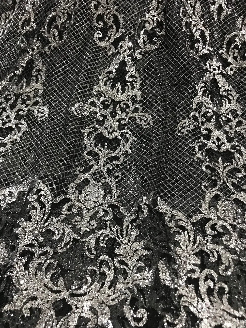 5yard/lot african glitter lace fabric Cyndi-101122 embroidered tulle with glued for party dress | Дом и сад