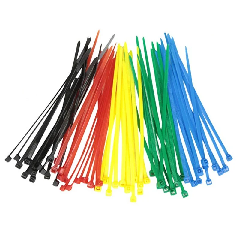 5 Colors 100Pieces Zhejin(100 шт.) 8 дюймов X18lbs Цвет нейлон кабель галстук зеленый/красный/желтый/синий/черный/белый Цвет Пластик Zip Trim Обёрточная бумага ремни 200 мм Стяжка нейлоновая хомут - Цвет: 5 Colors 100Pieces