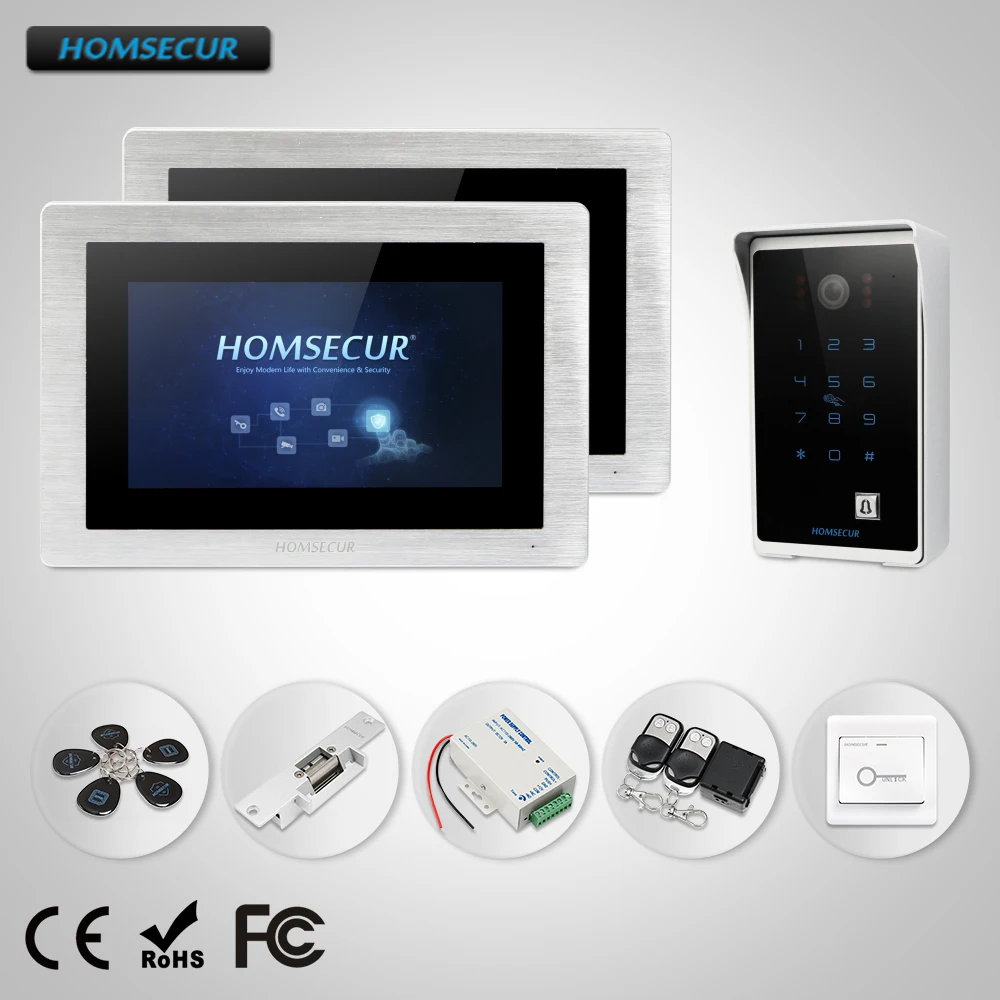 HOMSECUR 7 &quotПроводной Видео и Аудио Домашний Интерком Доступ по Паролю Широкий