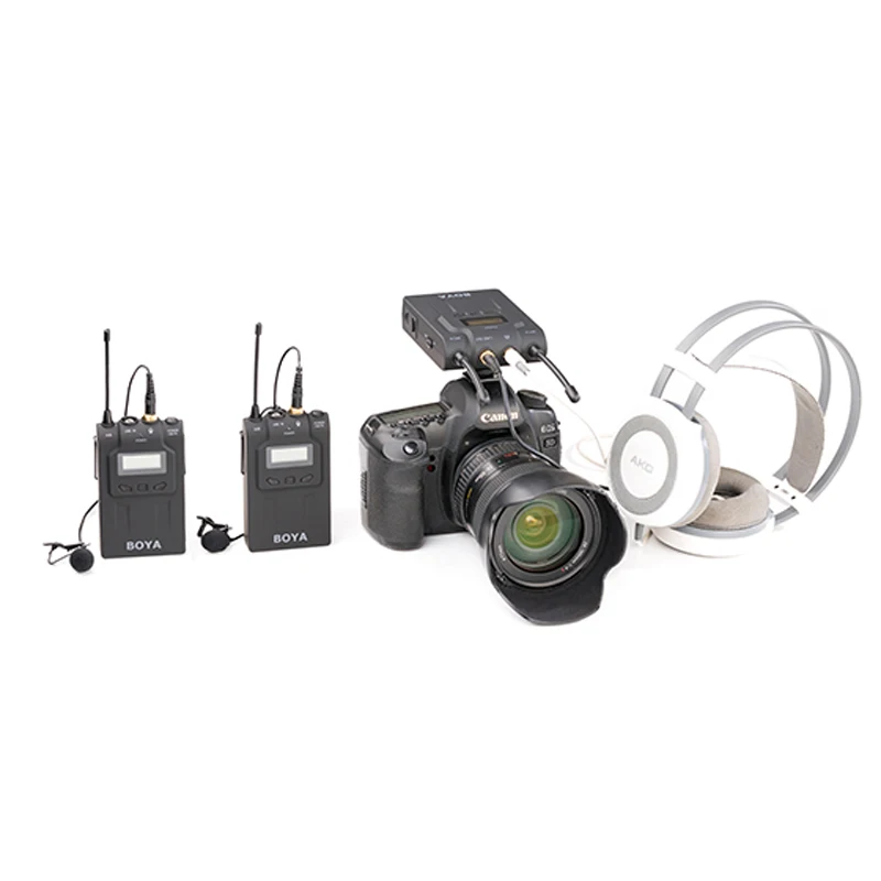 BOYA BY WM8 UHF двойной беспроводной петличный микрофон Systerm Lav интервью Mic 2 Передатчики