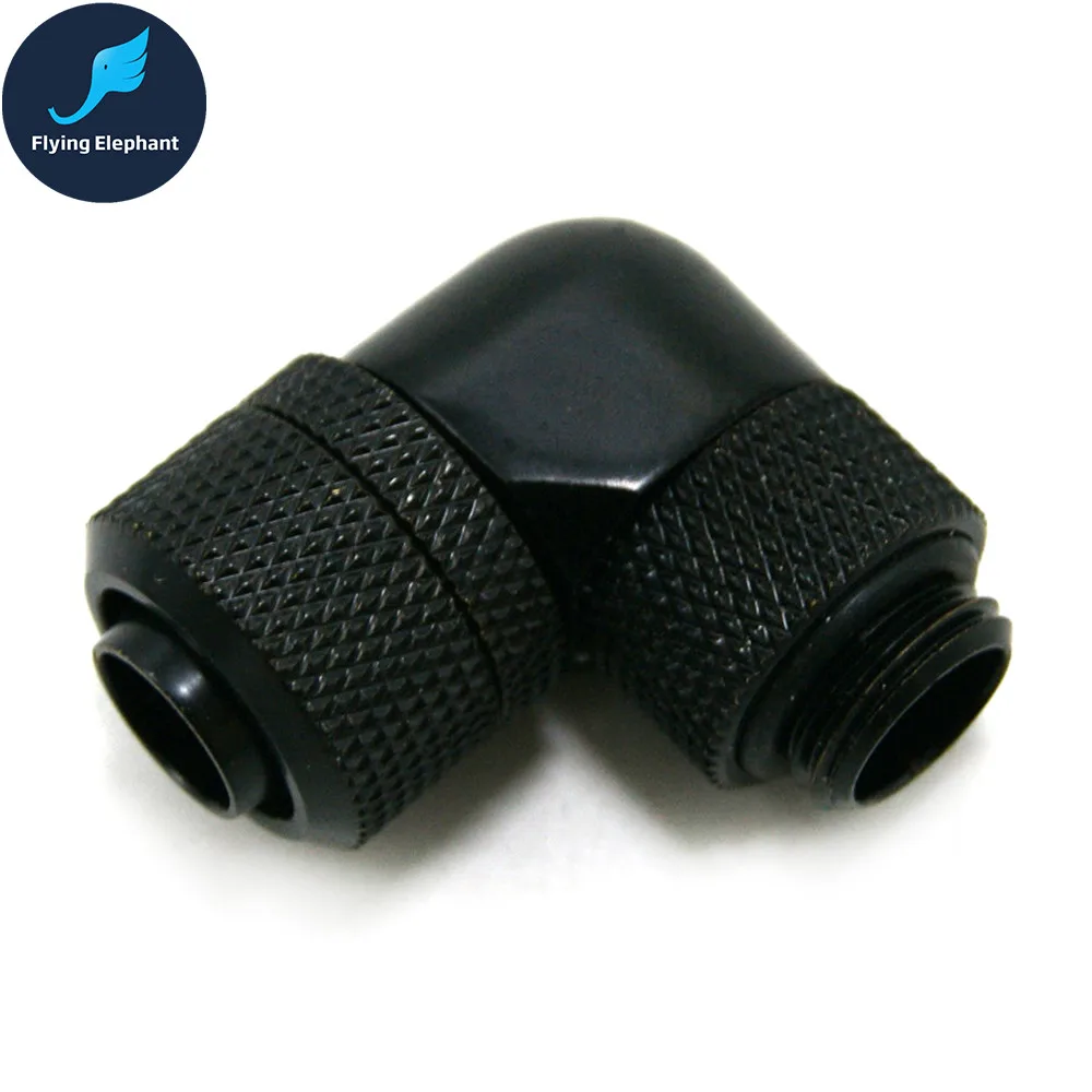 Black 90 Угловой 45 90 градусов G1/4 черный/серебристый 9,5*12,7 мм ID/OD Компрессионный фитинг для 3/" гибкие трубки - Цвет лезвия: Black 90