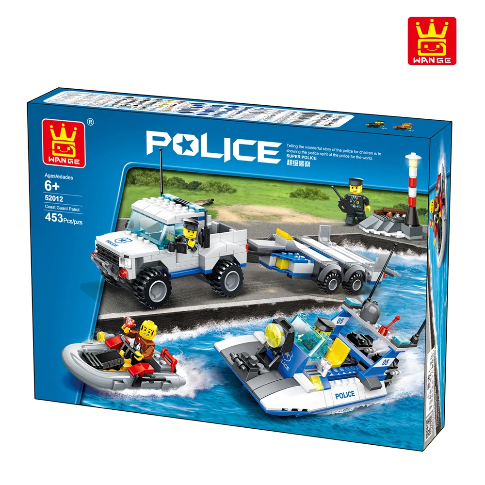 WANGE блочные игрушки серия городская полиция Береговая охрана 453 шт. кирпичи «сделай сам» Обучающие Детские игрушки Детские подарки NO.52012 от AliExpress WW