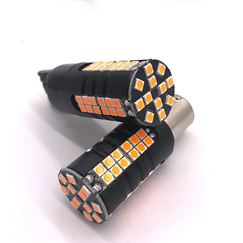 2 шт. Car 7440 светодио дный без Hyper флэш Желтый янтарь 60 SMD 3030 T20 W21W 1156 7507 BAU15S лампы для