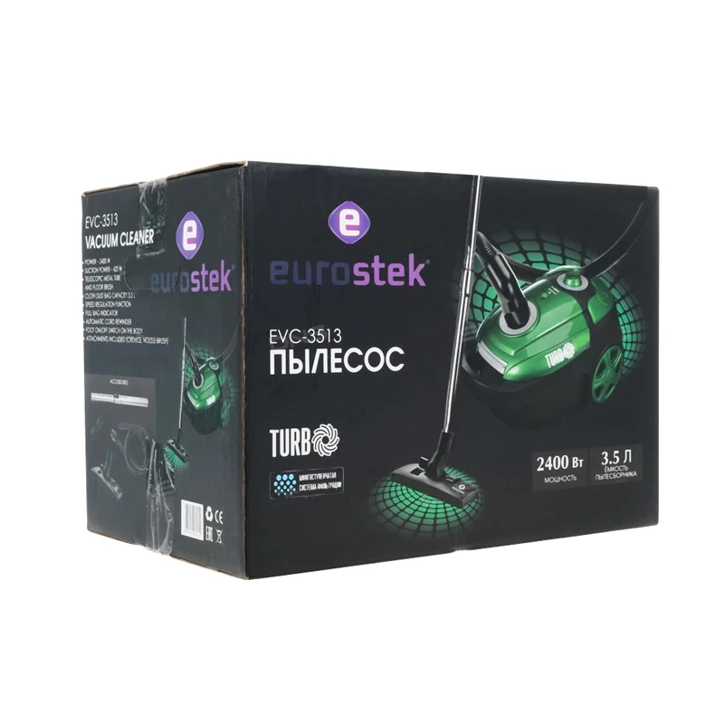 Пылесос электрический Eurostek EVC 3513 (Потребляемая мощность 2400 Вт всасывания 420 с
