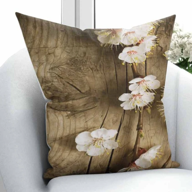 

Else Tree Brown Wooden on White Flowers Floral Branch 3D Print Throw Pillow Case Cushion Cover Square Hidden Zipper 45x45cm