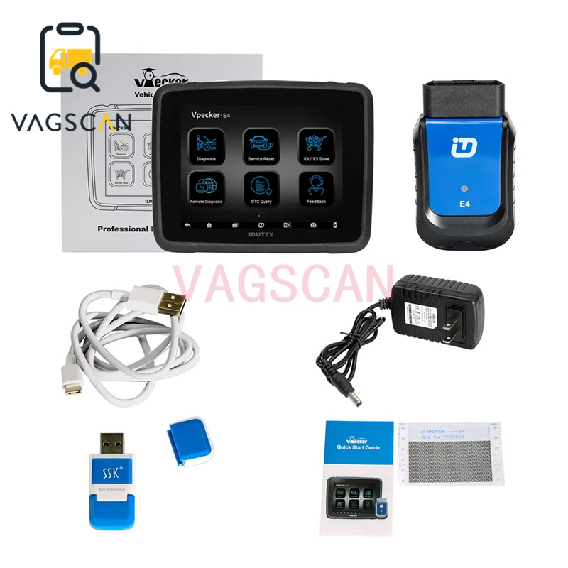 Vpecker E4 OBD2 Wifi/Bluetooth OBD 2 Автомобильный сканер+ 8 дюймов Android Vpecker планшет диагностические инструменты