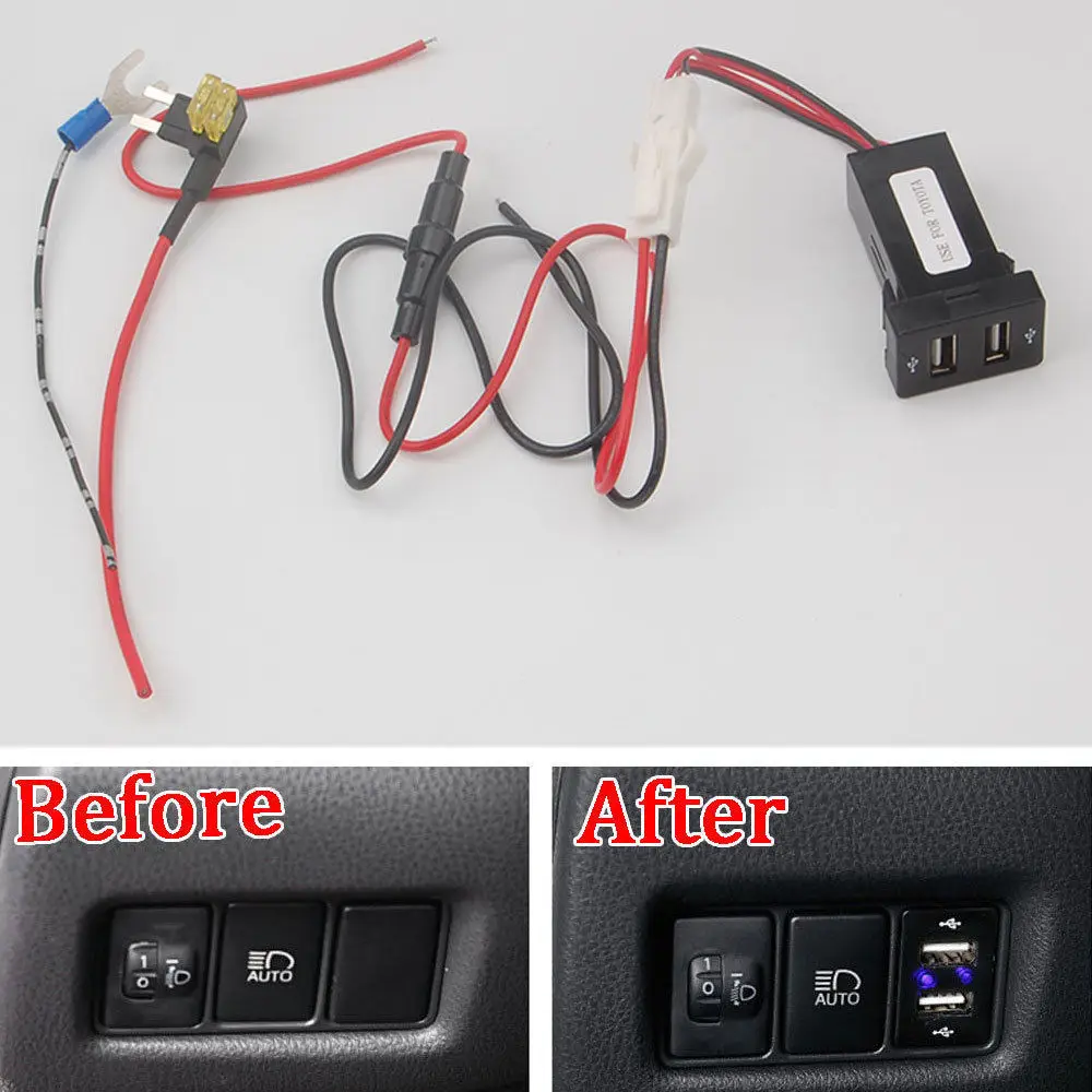 Для TOYOTA C-HR CHR 2016-2017 Автомобильная Консоль 2 USB коннектор зарядное устройство