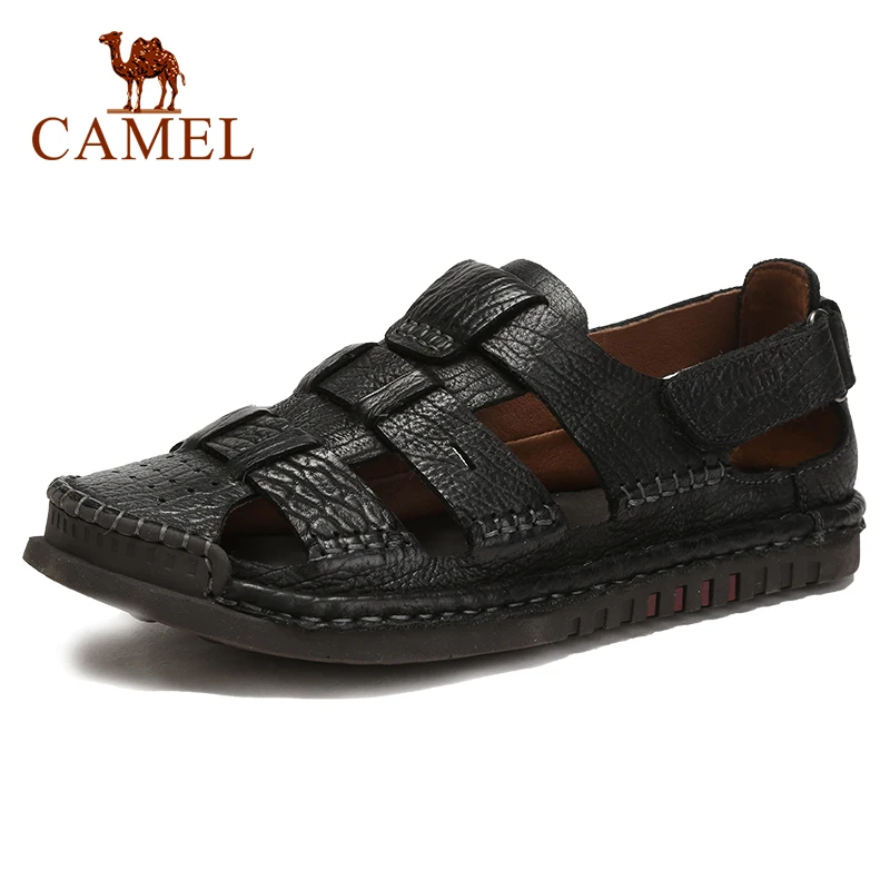 Мужские сандалии из натуральной кожи CAMEL летние мягкие Нескользящие эластичные