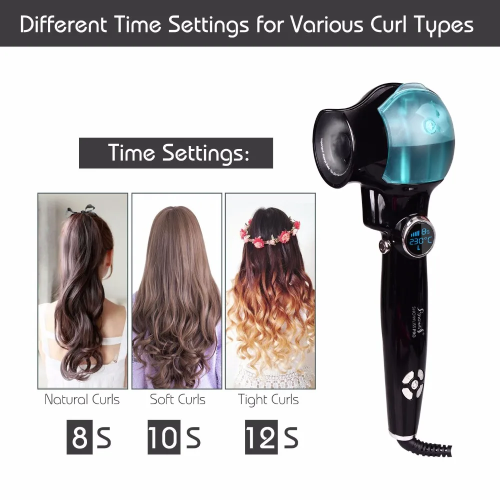 Новый профессиональный ЖК дисплей Дисплей Curl Магия Керамика щипцы для завивки
