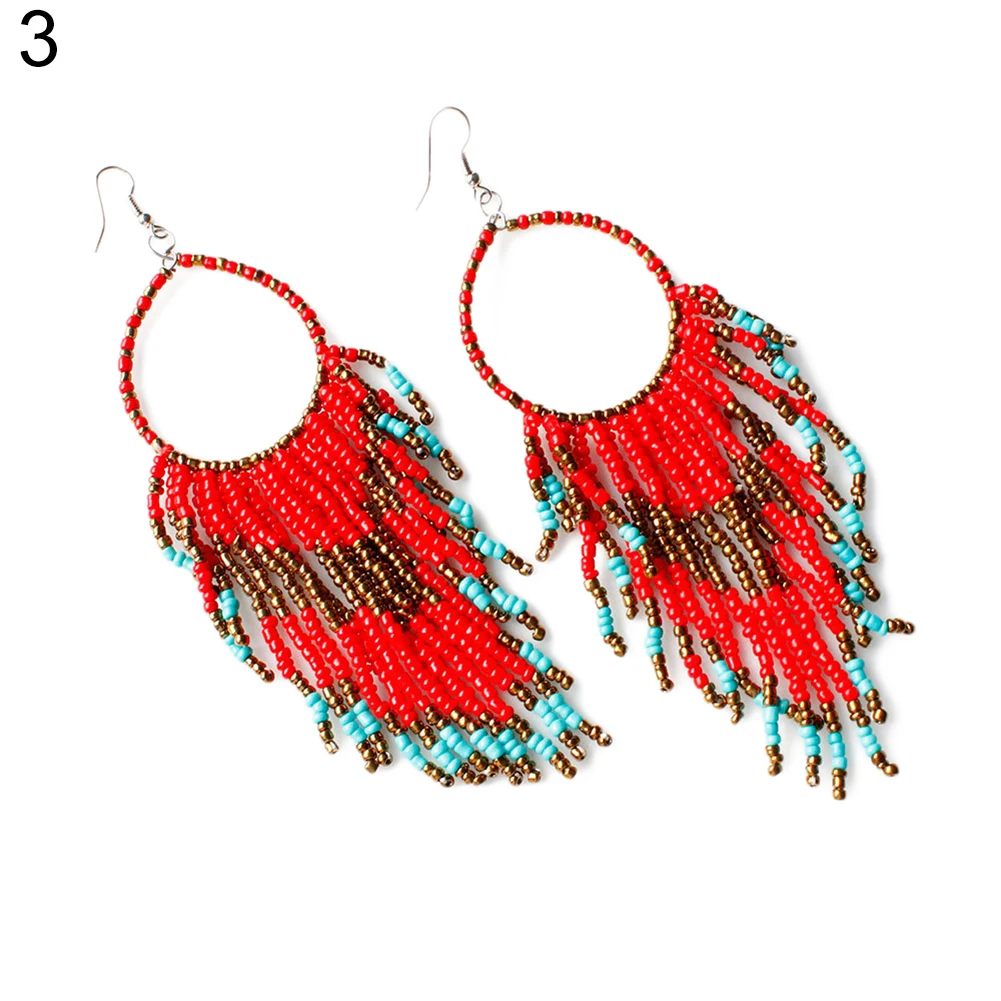 Fashion Lady Boho Long Tassels Dangle Hook Earrings Socialite Eardrop Jewelry | Украшения и аксессуары