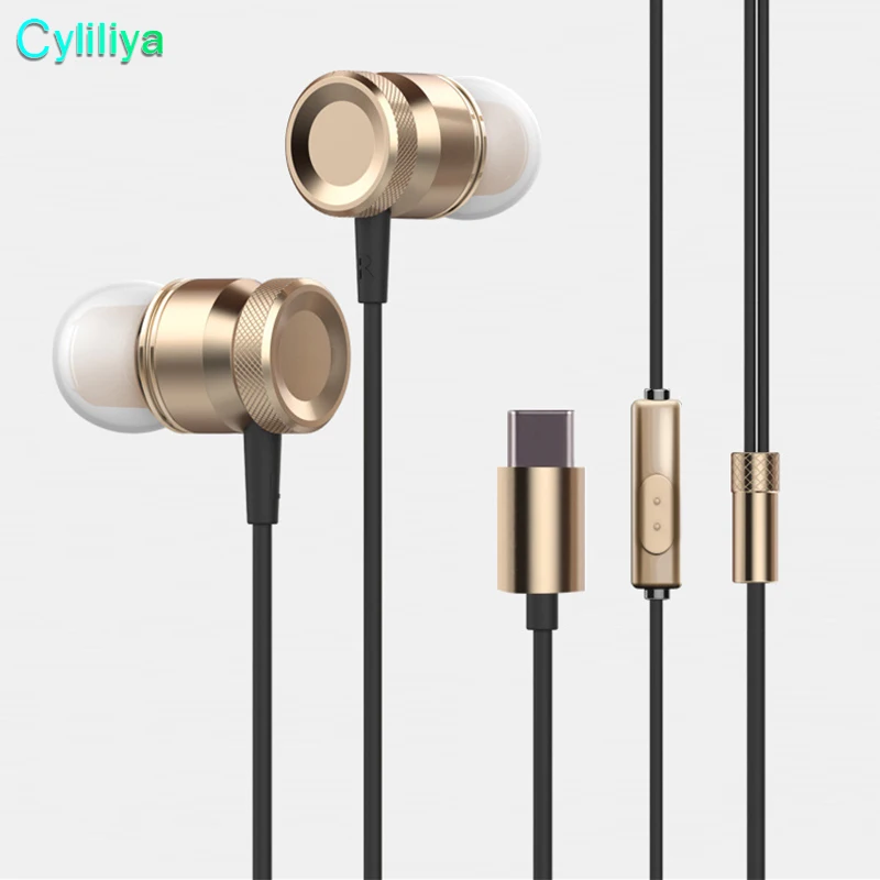 Наушники-вкладыши с разъемом USB Type-c керамические Hi-Fi стереонаушники чистыми