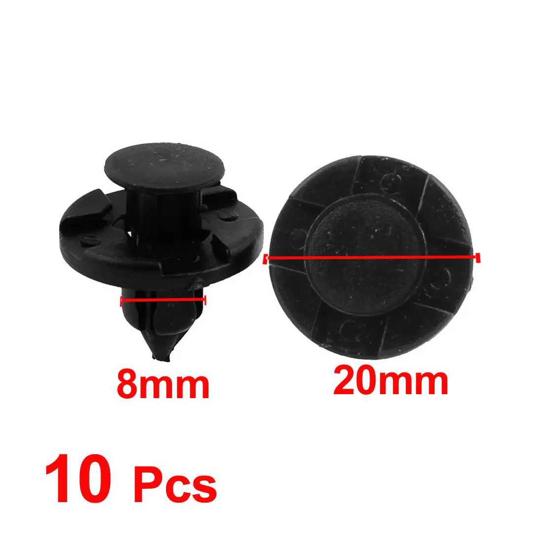 

X Autohaux 8Mm X 20Mm X 10Mm Plastic Car Bumper Push Clips Rivets Retainer 10Pcs