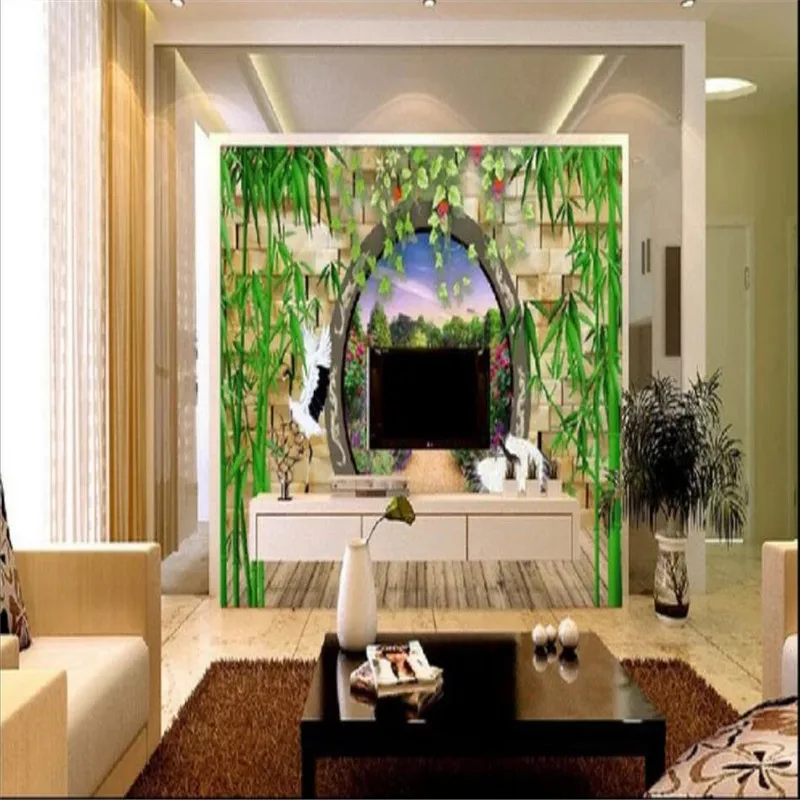 Бамбуковый лес китайский ТВ фоне стены высокого класса настенные производителей
