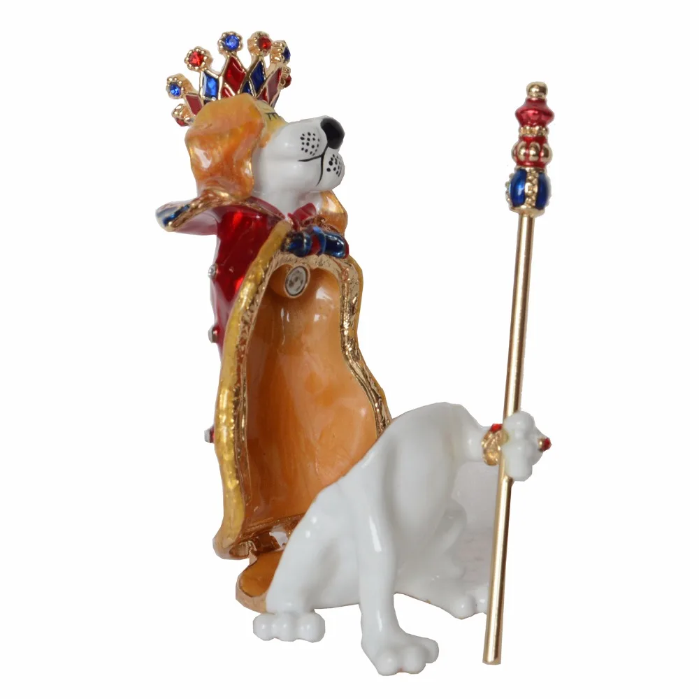 

metal jewelry case dog prince alloy jewelry treasured ring box animal decoration vintage box pet lover gift