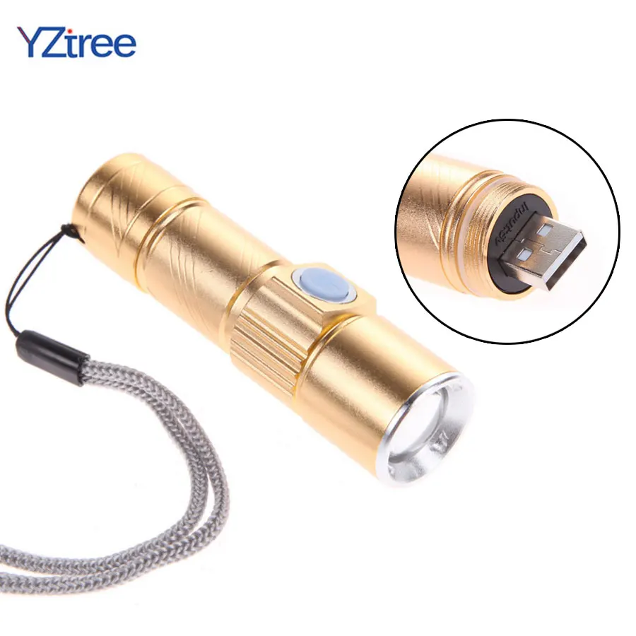 

USB LED портативный флэш-светильник перезаряжаемый фонарь светильник Q5 3 режима Регулируемый зум-фокус водонепроницаемый уличный мини-светил...