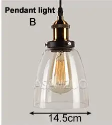 Pendant light-B Винтажные подвесные светильники Стеклянные Настенные светильники Лофт промышленный подвесной светильник Lamparas De Techo Colgante современный блеск Подвесная лампа - Body Color: Pendant light-B