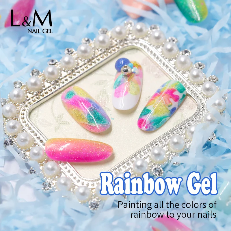 6 шт. бренд Gelartist белая бутылка милый цвет Радужный гель для ногтей впитывающий УФ