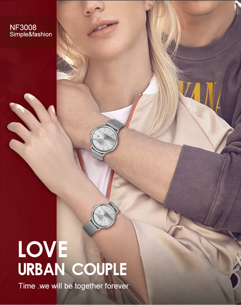 Couple watch NAVIFORCE Men Casual Dress Luxury Women Quartz Wristwatch Clock For Male Female waterproof Sport Lovers Watch