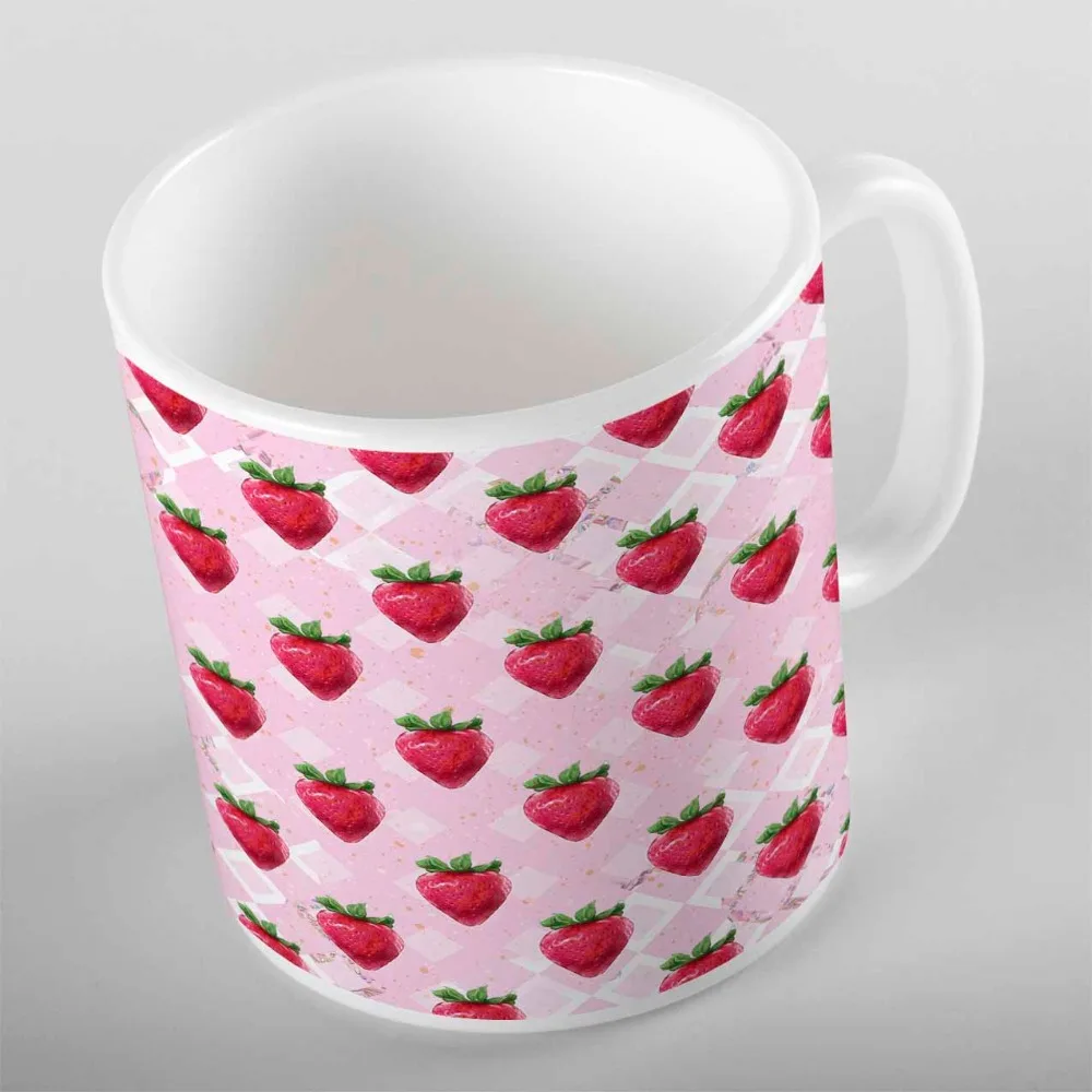 

Else Pink Watercolor Floor on Red Strawberry Fruits 3d Print Gift Ceramic Drinking Water Tea Bear Coffee Cup Mug Kitchen